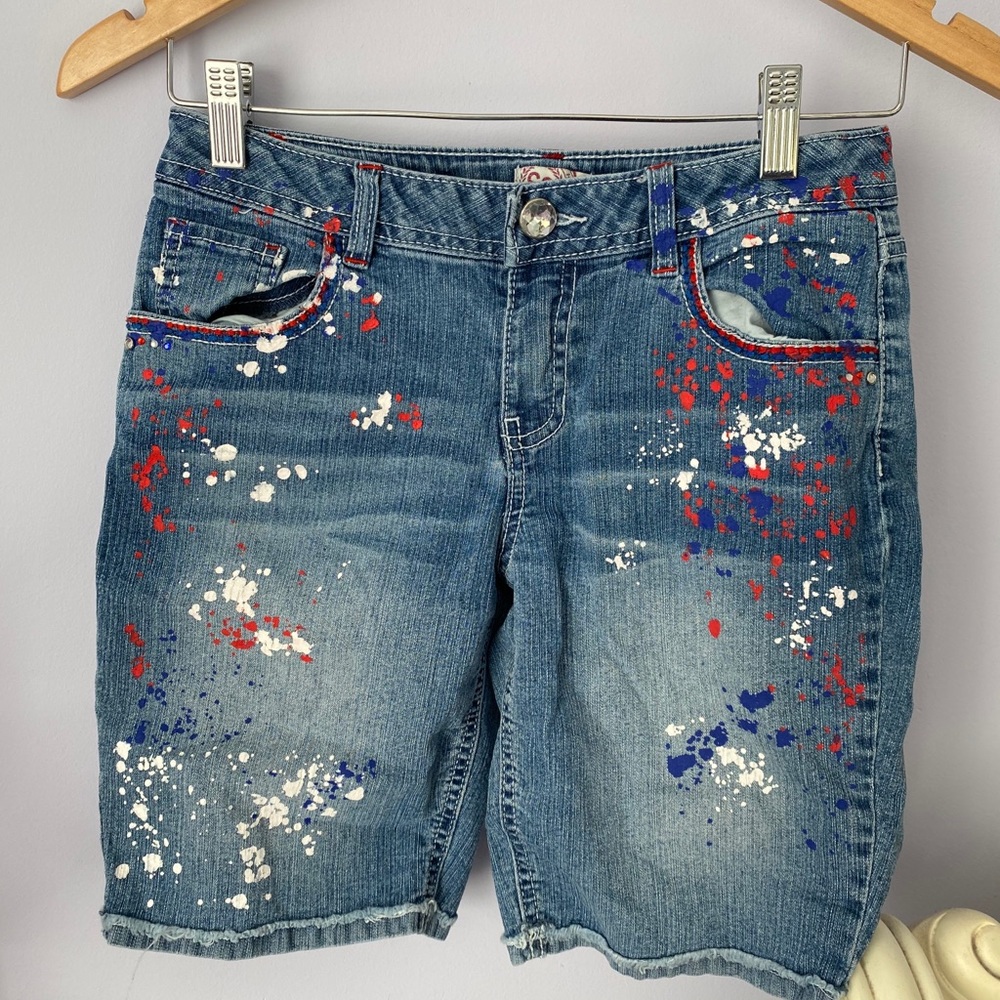 Red, White, & Blue Paint Splatter Shorts 🇺🇸